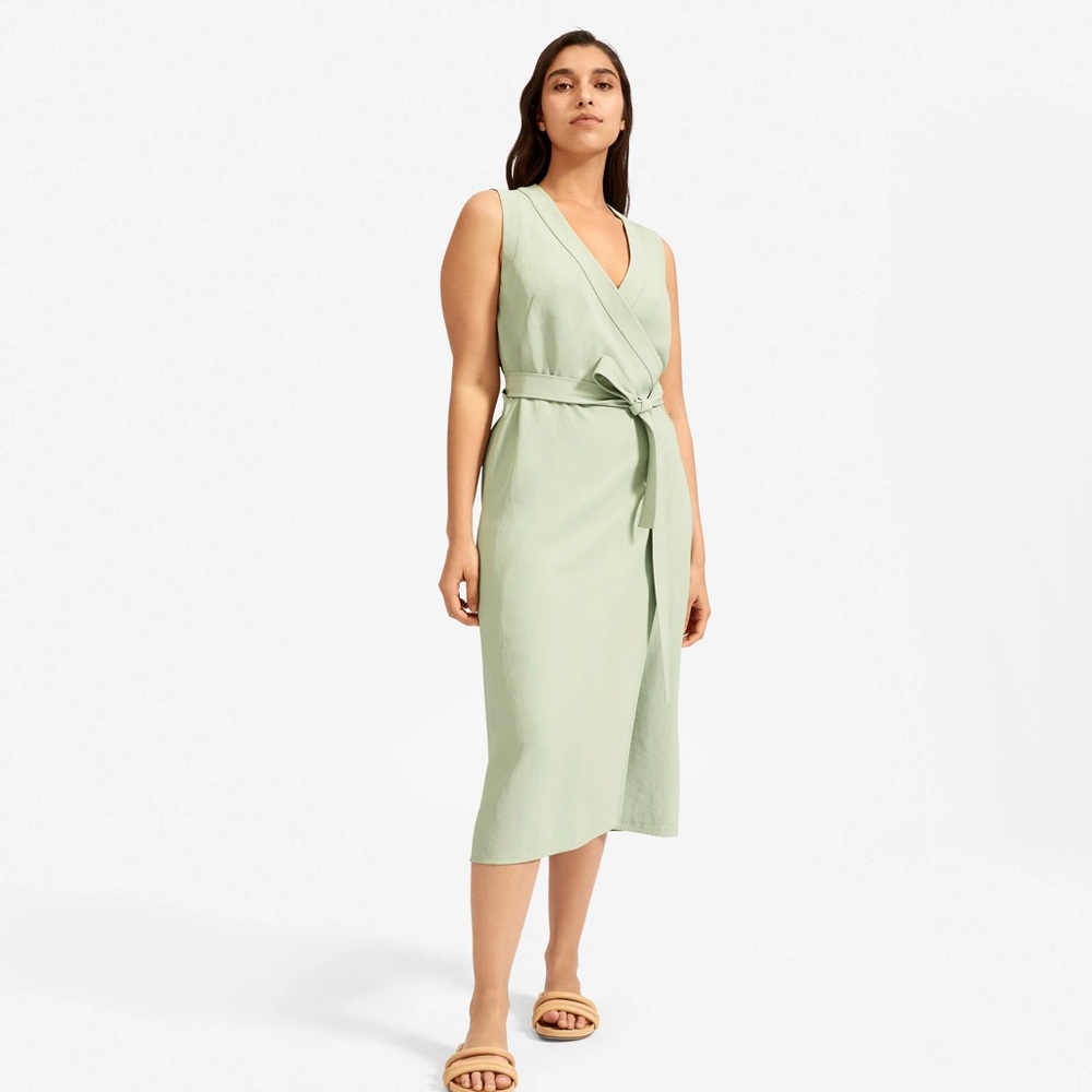 EVERLANE The Japanese Goweave Sleeveless Wrap Dress Size 16